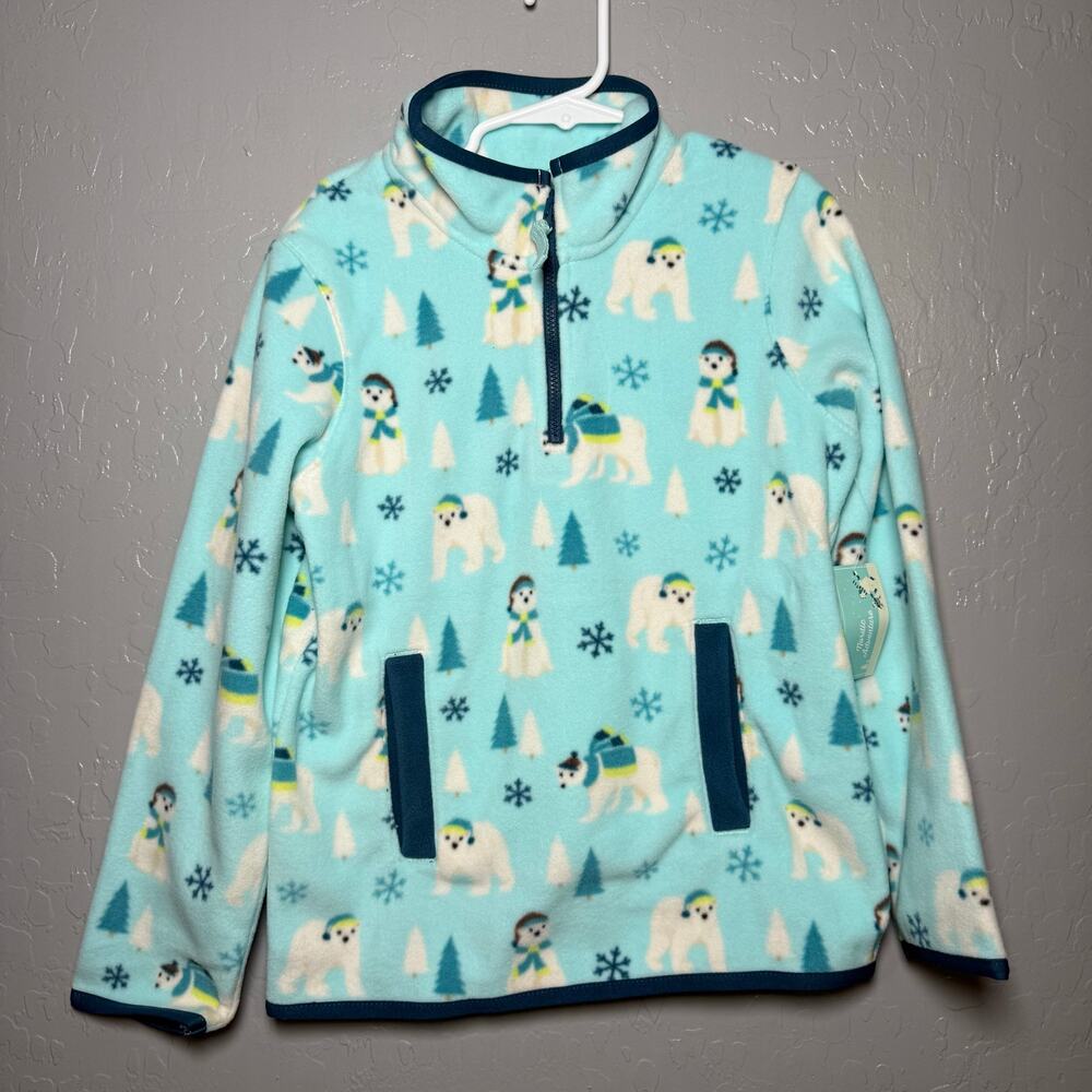 Gymboree Boys Polar Bear Glacier Fleece Half-Zip Pullover Mint Tea, 7